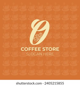 Coffee bean O letter logo | EPS format | Editable