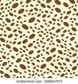 Coffee bean on the light yellow background seamless pattern
