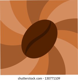 Coffee bean on twisted background
