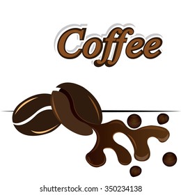  coffee  bean on the white background 
