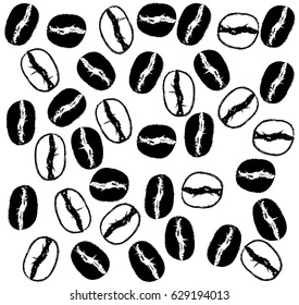 Coffee bean on white background