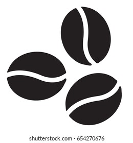 Coffee bean on a white background, vector, isolate.
