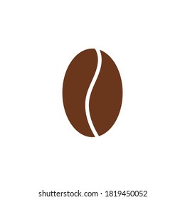 coffee bean on white. vector icon 