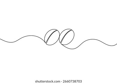 Dibujo de arte de una línea de grano de café en estilo de contorno mínimo ilustración moderna de Vector aislado