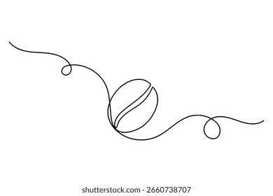 Dibujo de arte de una línea de grano de café en estilo de contorno mínimo ilustración moderna de Vector aislado