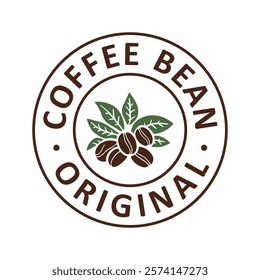 Coffee bean original circular stamp logo design