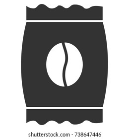 Coffee Bean Pack vector icon. Style is flat graphic gray symbol.