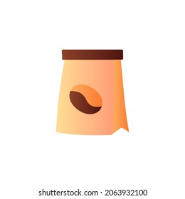 coffee bean package icon in gradient color, isolated on white 