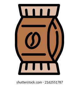 Coffee bean package icon outline vector. Machine espresso. Staff brew