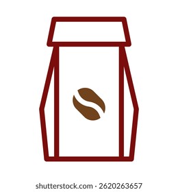 Ícone da embalagem do feijão de café: Design minimalista para a marca, exposição do produto