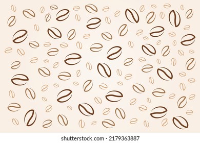 Coffee bean pattern background vector. Vector illustration