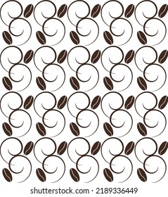 Coffee bean pattern on transparent background