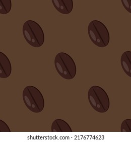 Coffee bean pattern seamless with brown background eps flie.eps