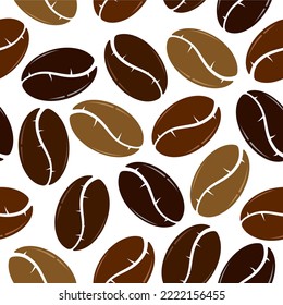 Coffee bean pattern seamless on white background