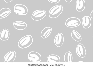 padrão de grãos de café para papel de embrulho. cor cinza café padrão sem emenda.