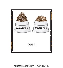 coffee bean photo on white background