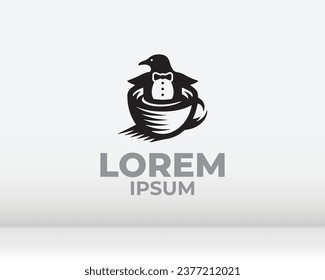coffee bean with plant branch hipster minimal logo vector with leaf simple line outline icon for cafe