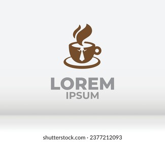 coffee bean with plant branch hipster minimal logo vector with leaf simple line outline icon for cafe