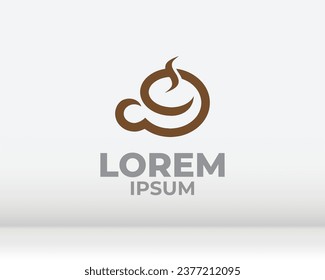 coffee bean with plant branch hipster minimal logo vector with leaf simple line outline icon for cafe