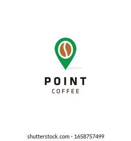 Coffee bean point location logo icon vector