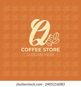 Coffee bean Q letter logo | EPS format | Editable