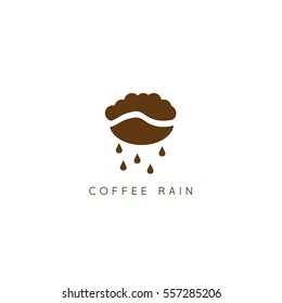 coffee bean with rain vector design template
