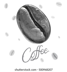 Coffee bean in a realistic style, vector illustration