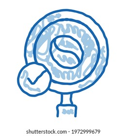 coffee bean research sketch icon vector. Hand drawn blue doodle line art coffee bean research sign. isolated symbol illustration