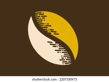 Coffee bean retro vintage line art design
