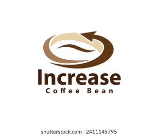coffee bean rise logo icon symbol design template illustration inspiration