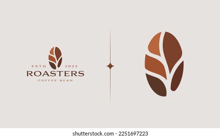 Coffee Bean Roaster Logo Template. Universal creative premium symbol. Vector illustration. Creative Minimal design template. Symbol for Corporate Business Identity