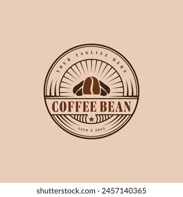 Coffee bean roaster vintage stamp logo design
