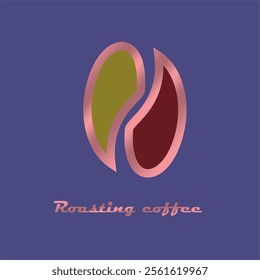 Coffee bean roasting insignia emblem