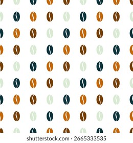 Grão de café linhas padrão vetor sem costura 