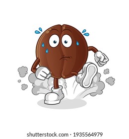 coffee bean running illustration. character vector