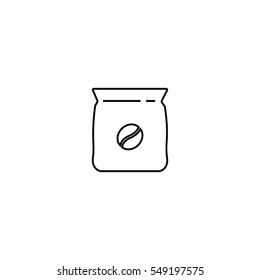 Coffee bean sack line icon