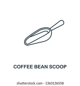 Coffee Bean Scoop icon. Thin line symbol design from coffe shop icon collection. UI and UX. Creative simple coffee bean scoop icon for web and mobile.