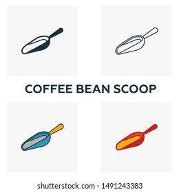 Kaffeebohnen-Symbol Dünne Linie Symbol-Design aus der Sammlung von Kaffeehäusern. UI und UX. Kreatives, einfaches Kaffeebohnen Scoop Icon für Web und Mobile.