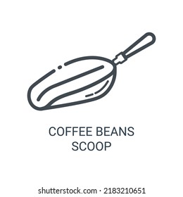 Coffee bean scoop line icon. Line style. Can be used for web and mobile.