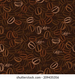 Coffee bean seamless background