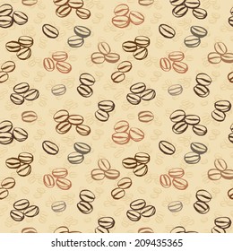 Coffee bean seamless background