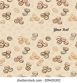 Coffee bean seamless background