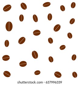 Coffee bean seamless background pattern. Vector illustration. 