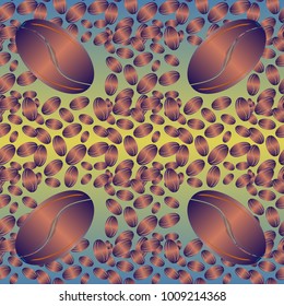 Coffee bean seamless pattern background. Coffees seeds.