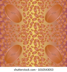 Coffee bean seamless pattern background. Coffees seeds.