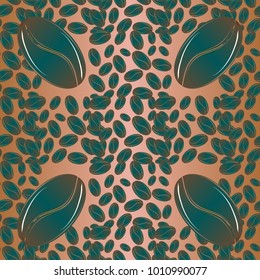 Coffee bean seamless pattern background. Coffees seeds.