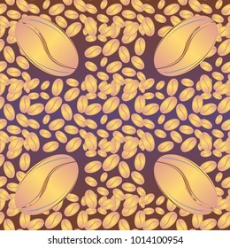Coffee bean seamless pattern background. Coffees seeds.