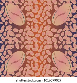 Coffee bean seamless pattern background. Coffees seeds.