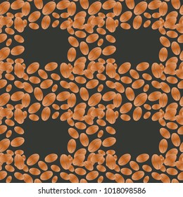 Coffee bean seamless pattern background. Coffees seeds.
