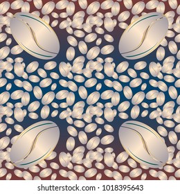 Coffee bean seamless pattern background. Coffees seeds.